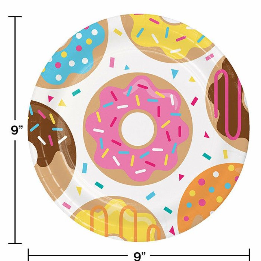 Birthdays * | Creative Converting Kids Birthday Party Themes Donut Time Paper Plates, 8 Ct