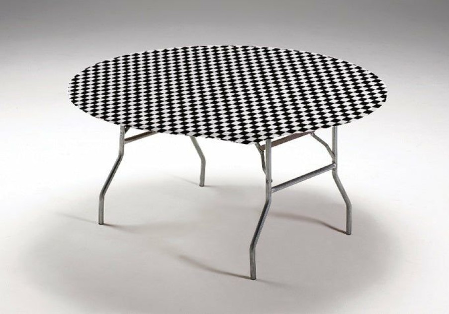 Sports * | Creative Converting Stay Put Tablecover Black Check, 60