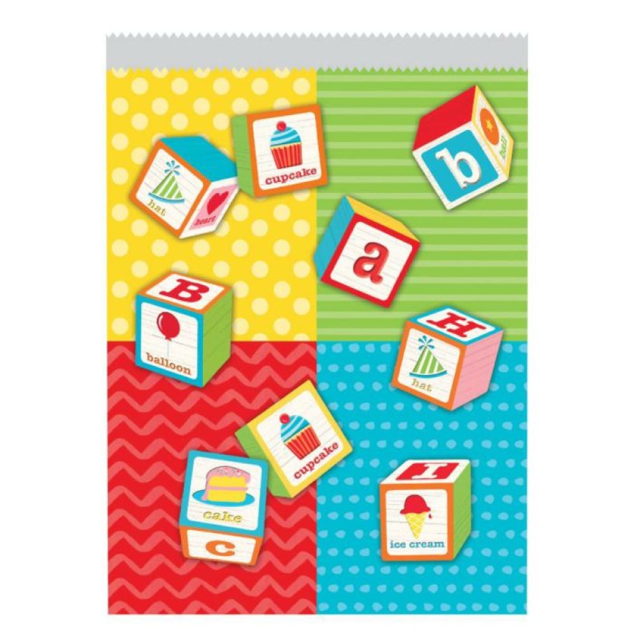 Birthdays * | Creative Converting Abc Birthday Paper Treat Bag Lg (Case Pack Of 120)