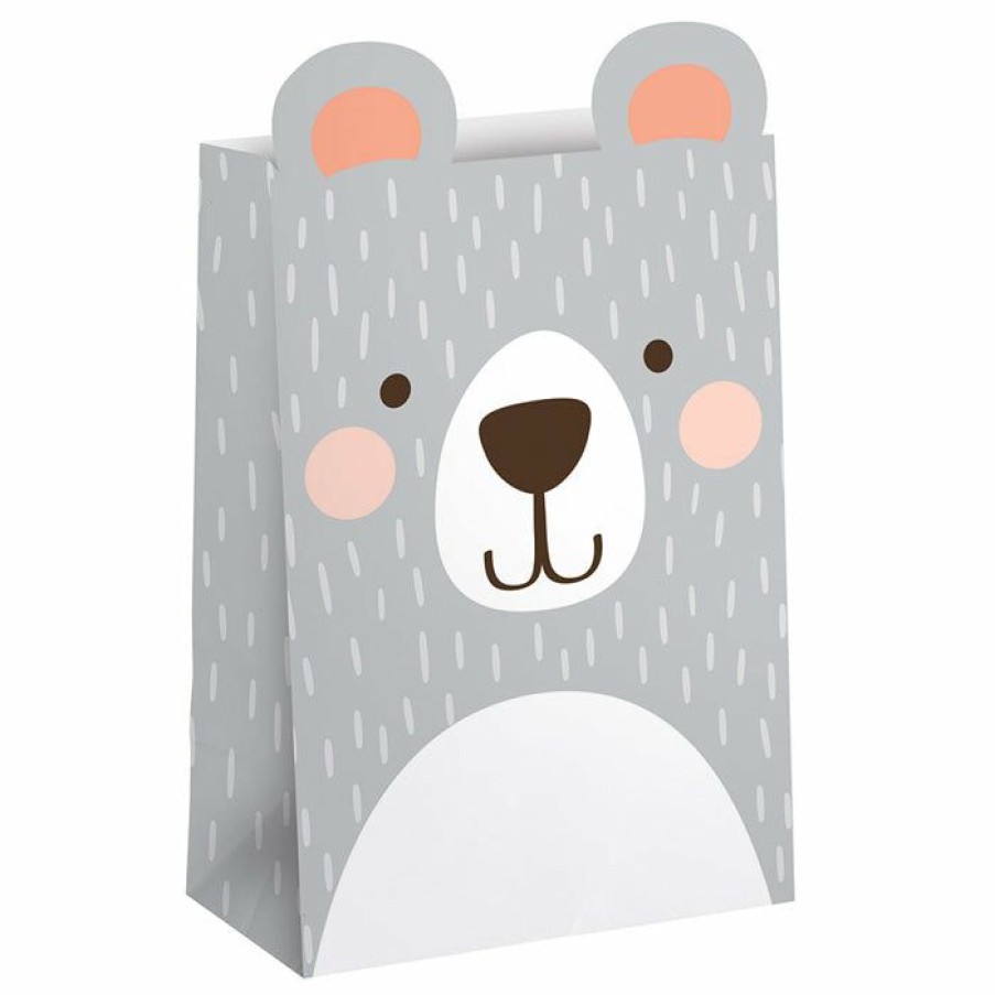 Birthdays * | Creative Converting Birthday Bear Paper Favor Bags (96/Case) 1St Birthday Party Themes