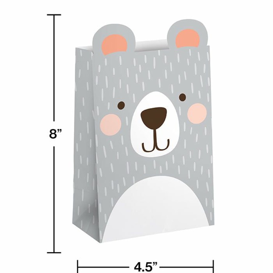 Birthdays * | Creative Converting Birthday Bear Paper Favor Bags (96/Case) 1St Birthday Party Themes