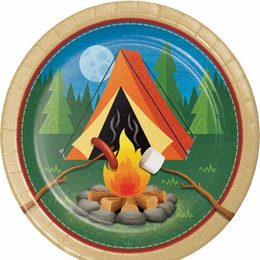 Birthdays * | Creative Converting Camping Paper Plates, 8 Ct