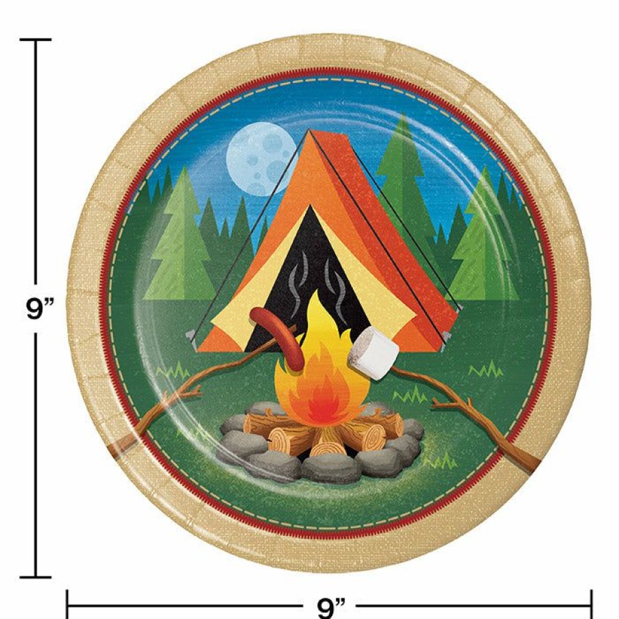 Birthdays * | Creative Converting Camping Paper Plates, 8 Ct