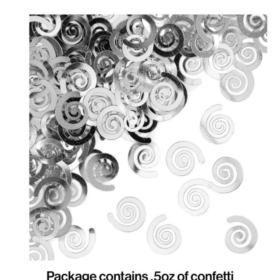 General Decorations * | Creative Converting General Decorations Confetti Silver Swirls 1Ct