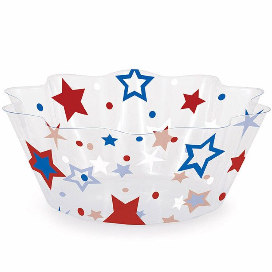 Holidays * | Creative Converting Patriotic Stars 8 Fluted Bowl Patriotic And 4Th Of July Party Decorations