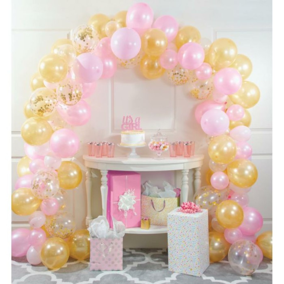 Baby Showers * | Creative Converting Pink And Gold Balloon Garland Kit (112/Pkg)