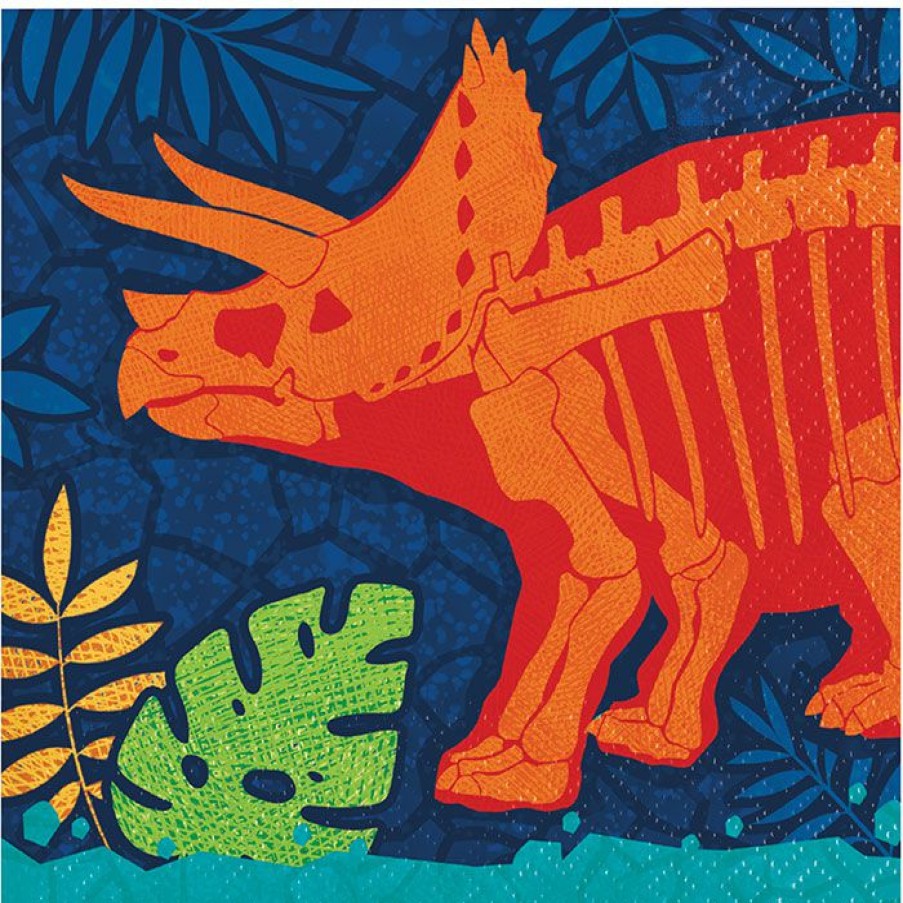 Birthdays * | Creative Converting Kids Birthday Party Themes Dino Dig Beverage Napkin 16Ct