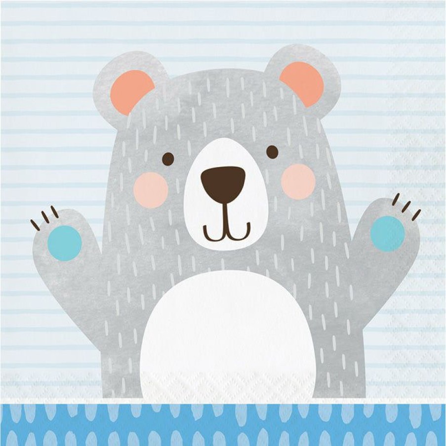 Birthdays * | Creative Converting Bear Party Napkins, 16 Ct 1St Birthday Party Themes