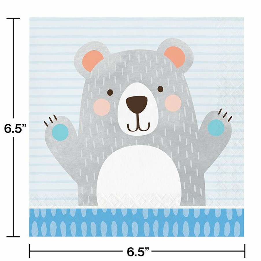 Birthdays * | Creative Converting Bear Party Napkins, 16 Ct 1St Birthday Party Themes