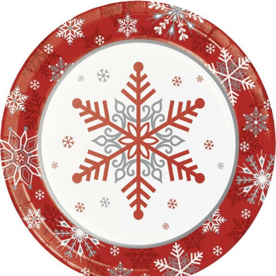 Holidays * | Creative Converting Winter Snowflakes Dessert Plate, 8 Ct