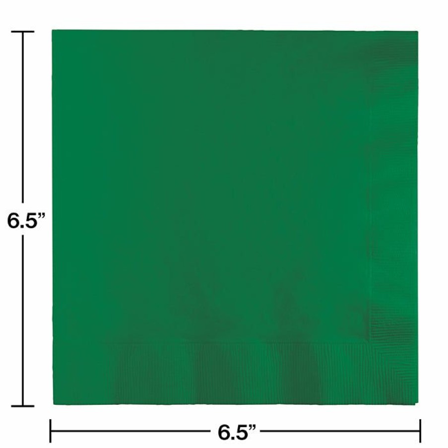 Solid Color Tableware * | Creative Converting Emerald Green Luncheon Napkin 3Ply, 50 Ct