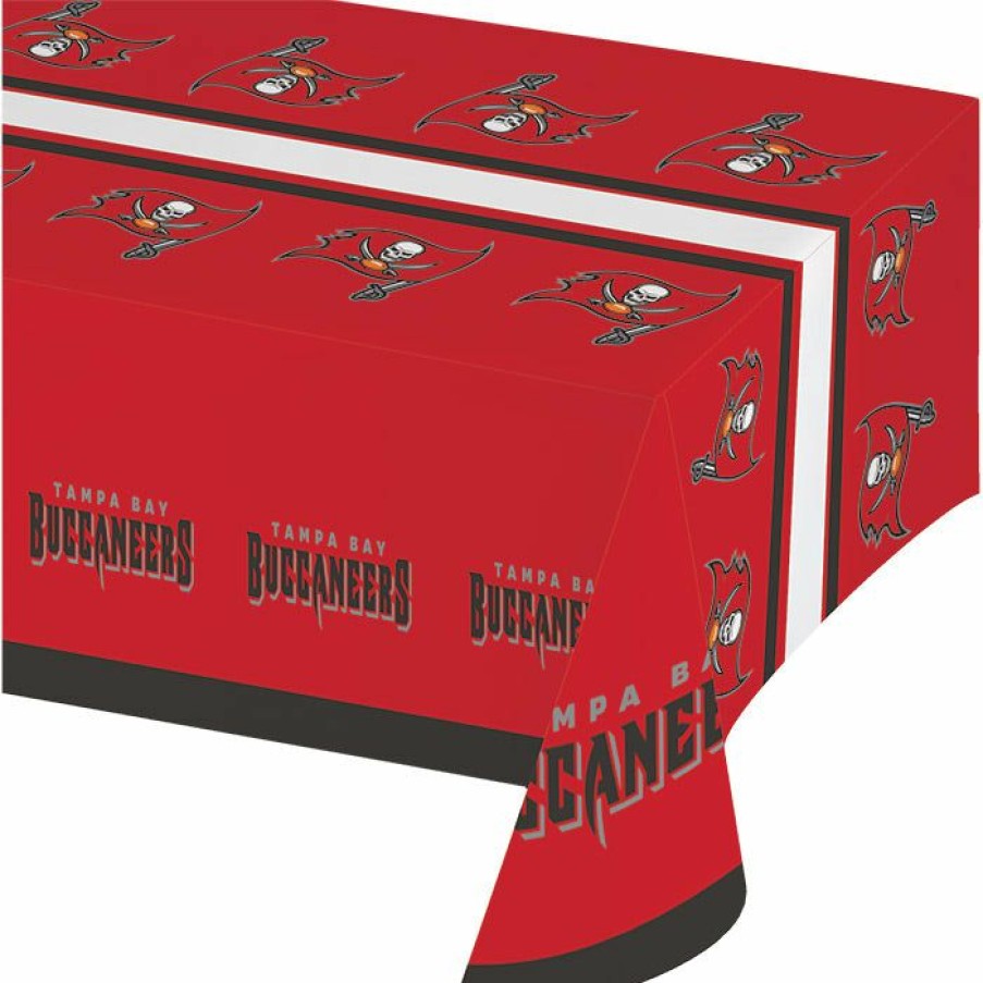 Sports * | Creative Converting Nfl And Football Party Supplies Tampa Bay Buccaneers Plastic Table Cover, 54 X 102