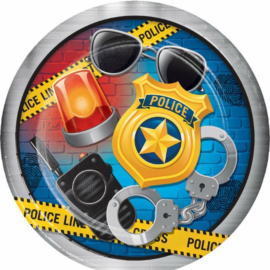 Birthdays * | Creative Converting Kids Birthday Party Themes Police Party Paper Plates, 8 Ct