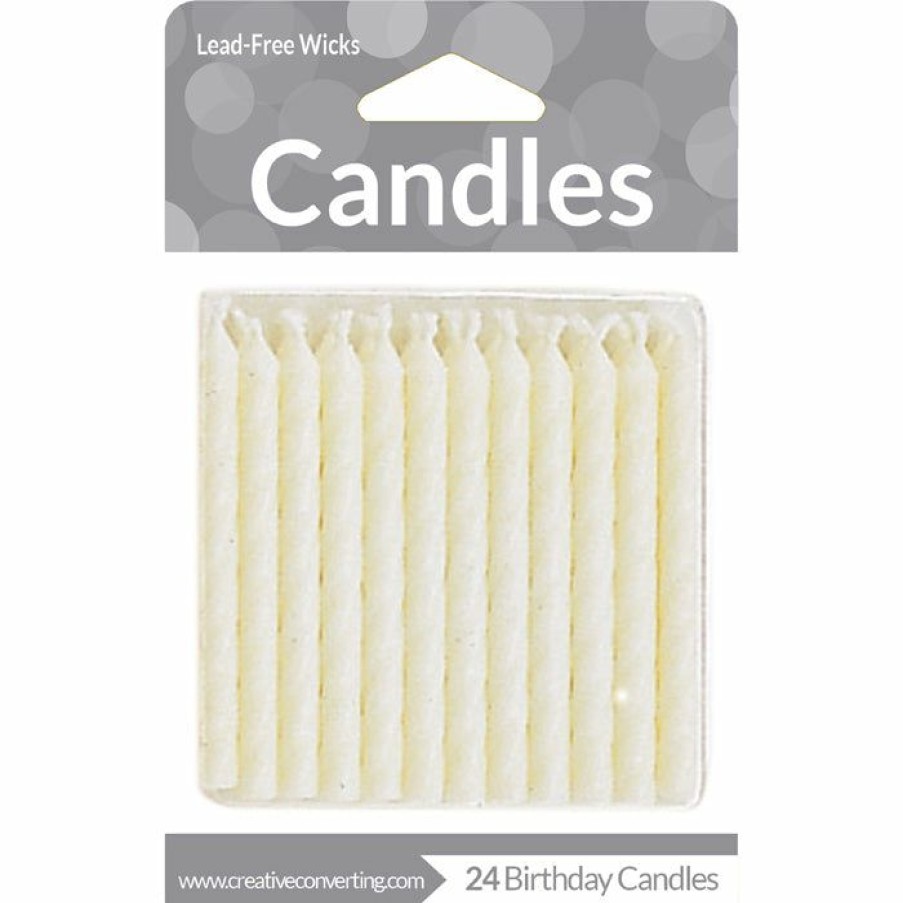 Birthdays * | Creative Converting White Candles, 24 Ct Birthday Party Candles