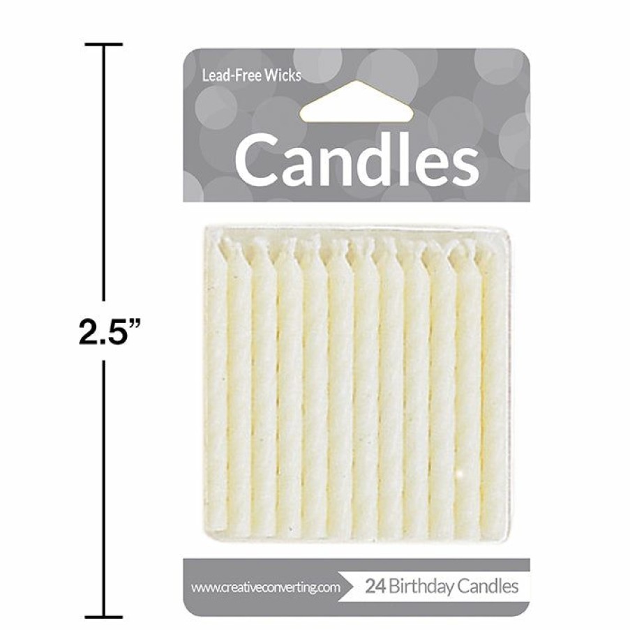 Birthdays * | Creative Converting White Candles, 24 Ct Birthday Party Candles