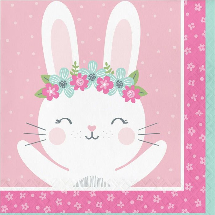 Birthdays * | Creative Converting Bunny Party Napkins, 16 Ct 1St Birthday Party Themes