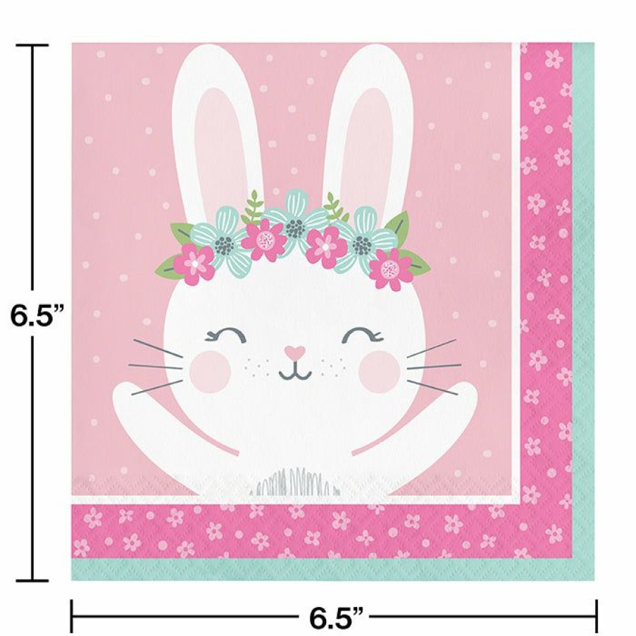 Birthdays * | Creative Converting Bunny Party Napkins, 16 Ct 1St Birthday Party Themes