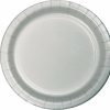 Solid Color Tableware * | Creative Converting Shimmering Silver Banquet Plates, 24 Ct Solid Color Tableware