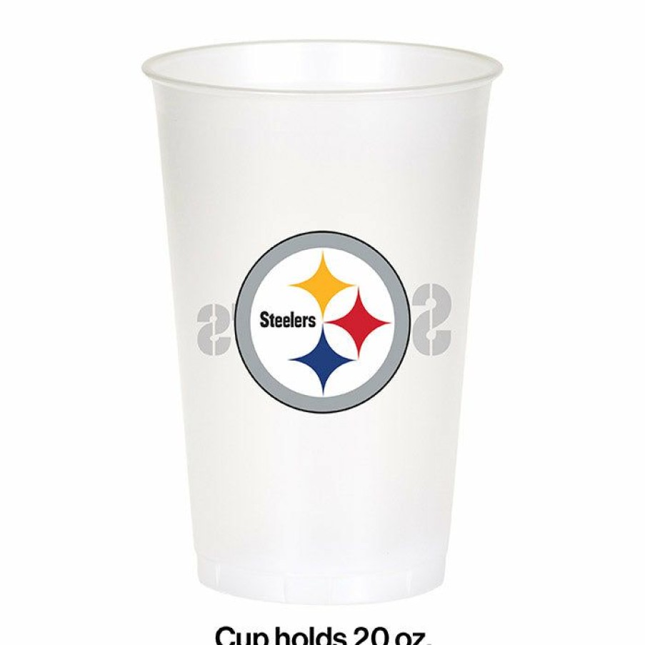 Sports * | Creative Converting Nfl And Football Party Supplies Pittsburgh Steelers Plastic Cup, 20Oz, 8 Ct