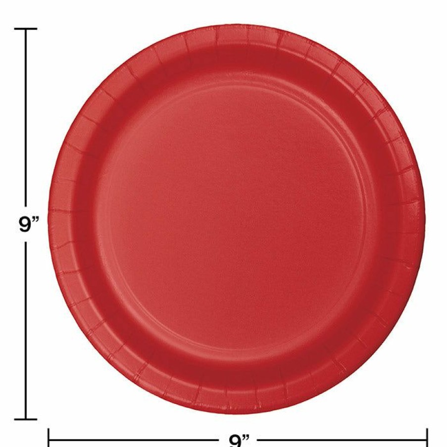 Solid Color Tableware * | Creative Converting Classic Red Paper Plates, 24 Ct Solid Color Tableware