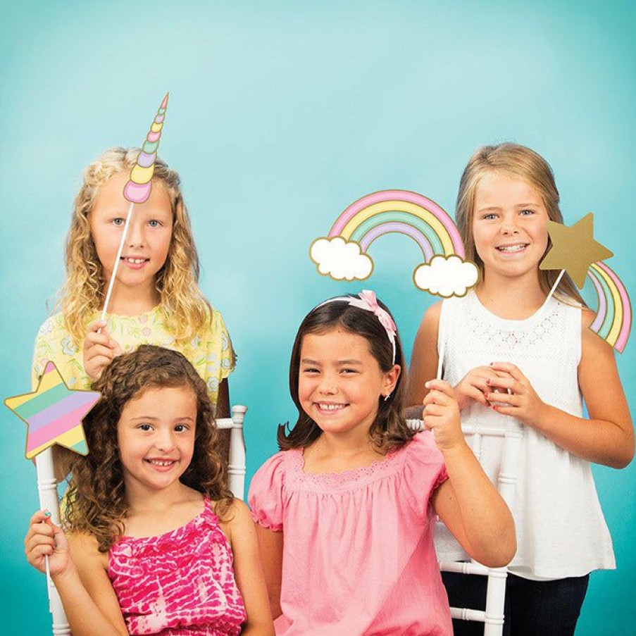 Birthdays * | Creative Converting Sparkle Unicorn Photo Booth Props, 10 Ct