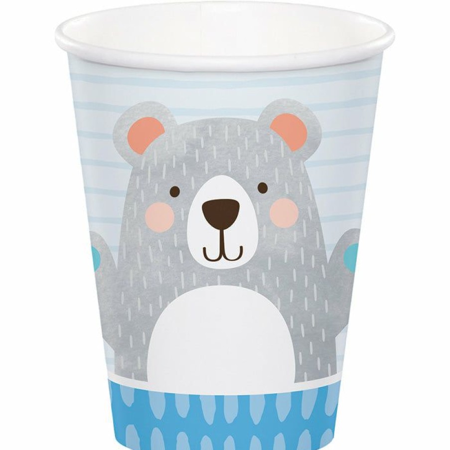 Birthdays * | Creative Converting 1St Birthday Party Themes Birthday Bear Hot/Cold Paper Cups 9 Oz., 8 Ct