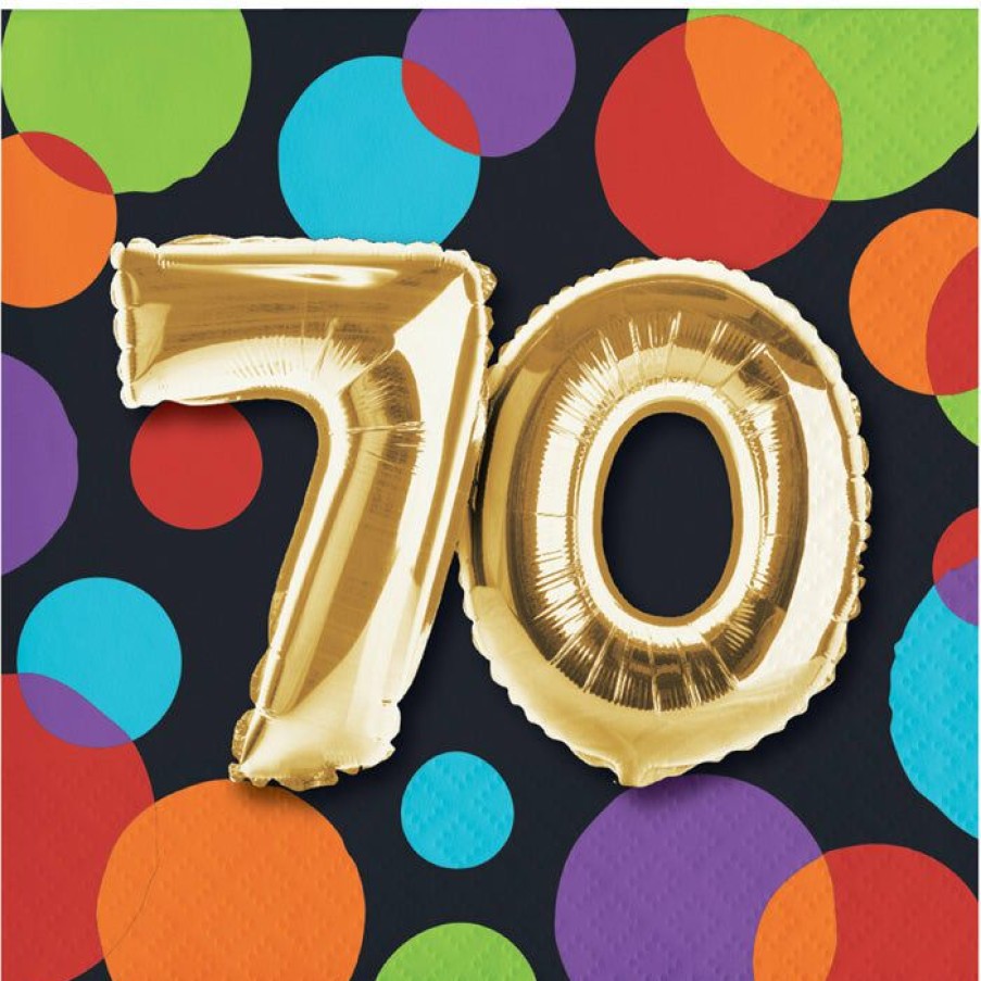 Birthdays * | Creative Converting Balloon Birthday Beverage Napkin, 70 (Case Pack Of 192) Adult Birthday Party Themes