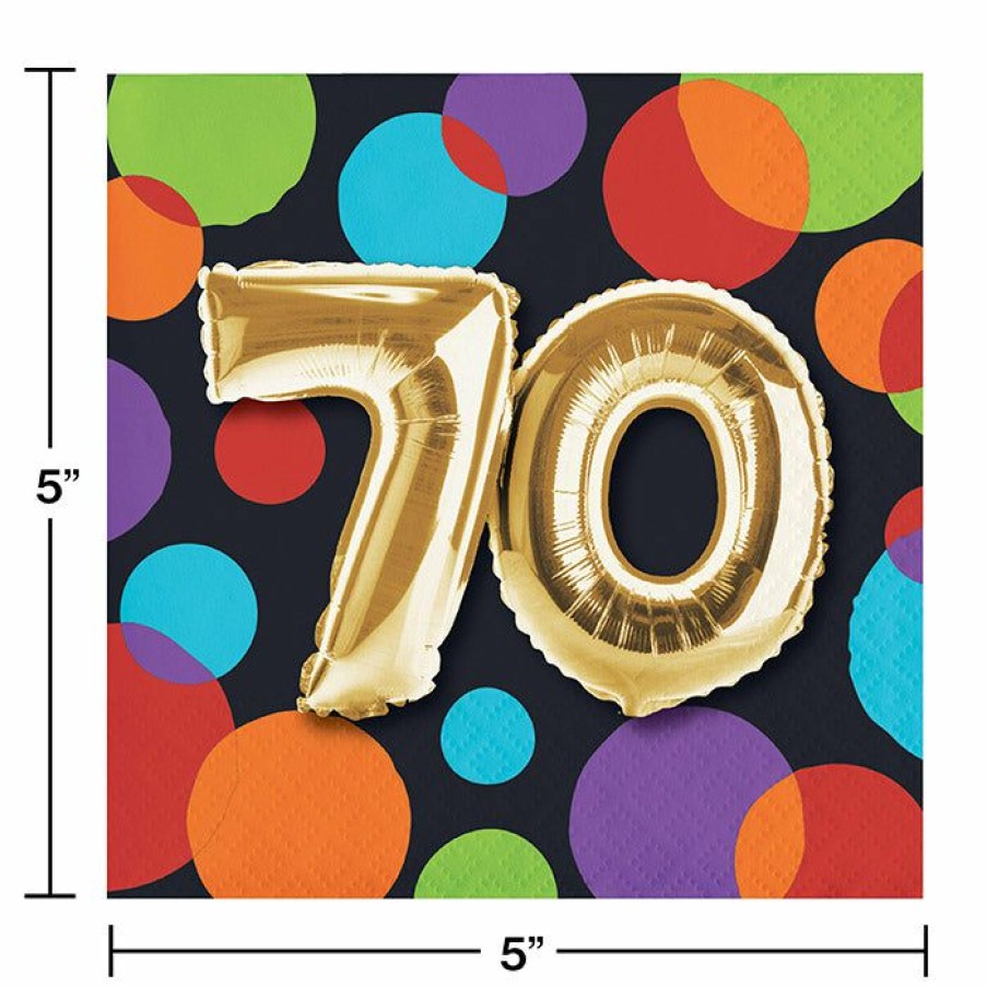 Birthdays * | Creative Converting Balloon Birthday Beverage Napkin, 70 (Case Pack Of 192) Adult Birthday Party Themes