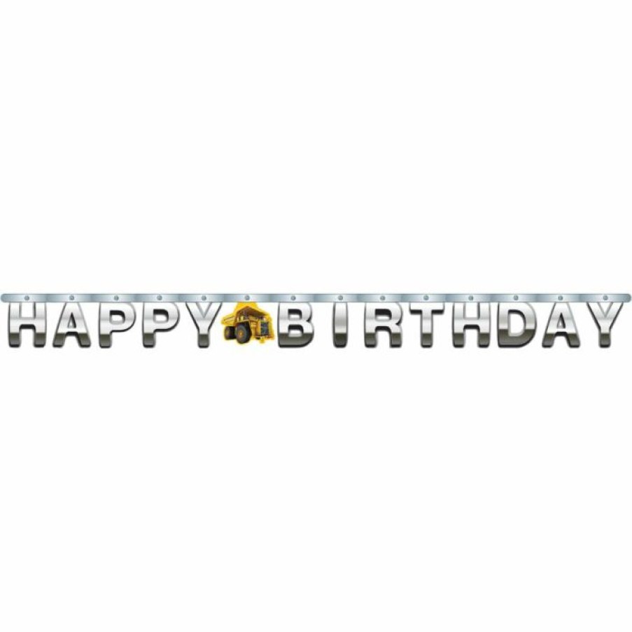 Birthdays * | Creative Converting Kids Birthday Party Themes Construction Birthday Zone Jointed Banner, Large, Foil (12/Case)