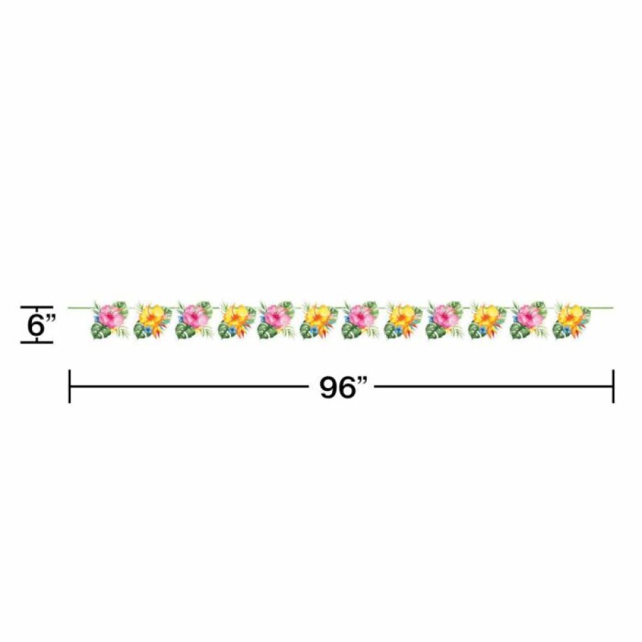 Themed Tableware * | Creative Converting Themed Tableware Floral Paradise Shaped Ribbon Banner (1/Pkg)