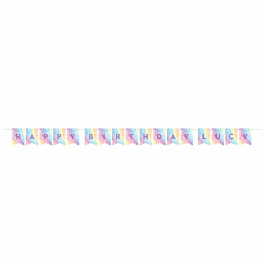 Birthdays * | Creative Converting Tie Dye Party Diy Pennant Banner W/ Stickers (1/Pkg)