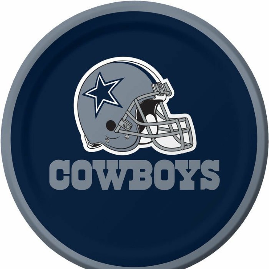 Sports * | Creative Converting Nfl And Football Party Supplies Dallas Cowboys Dessert Plates, 8 Ct