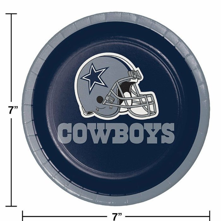 Sports * | Creative Converting Nfl And Football Party Supplies Dallas Cowboys Dessert Plates, 8 Ct