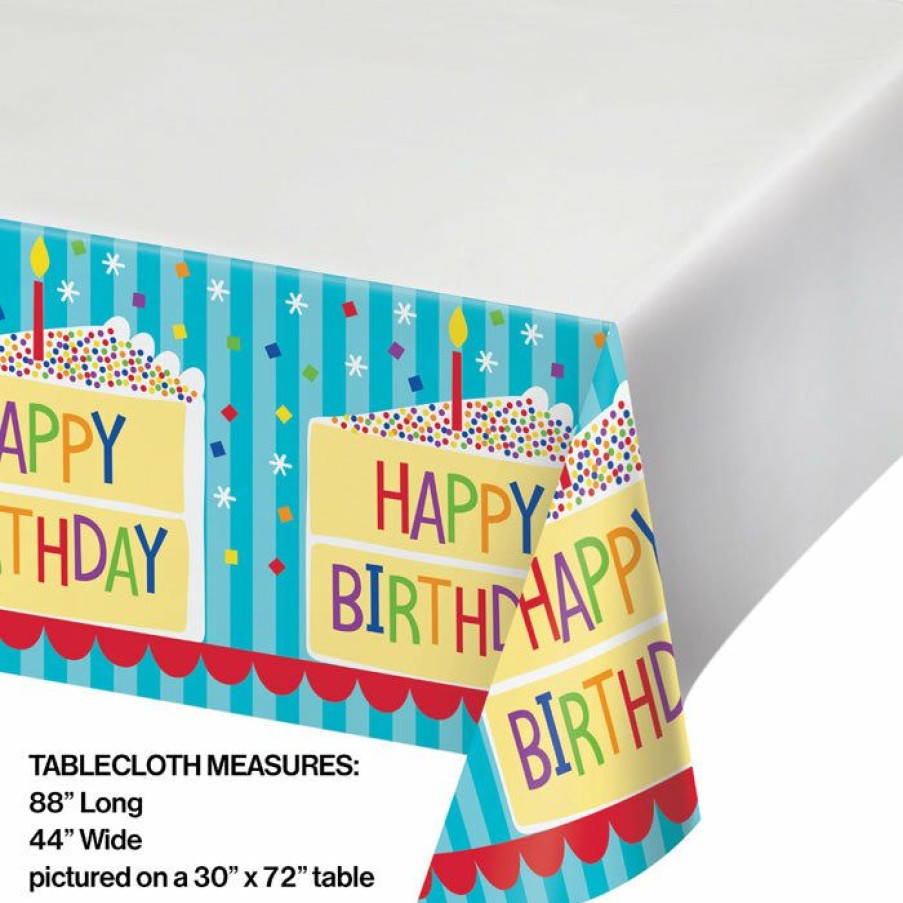 Birthdays * | Creative Converting Cake Birthday Plastic Tablecover 48 X 88