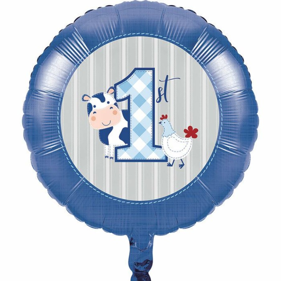 Birthdays * | Creative Converting Farmhouse Birthday Blue 18 Mylar Ballon (10/Case)