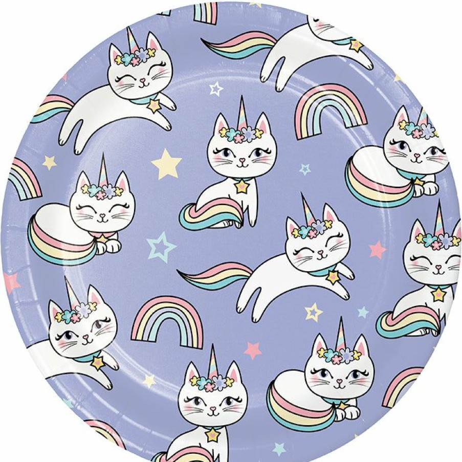 Birthdays * | Creative Converting Sassy Caticorn Dessert Plate 8Ct