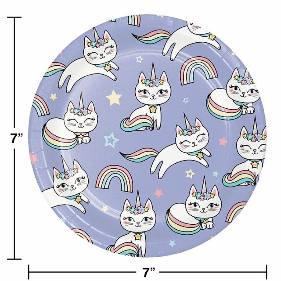 Birthdays * | Creative Converting Sassy Caticorn Dessert Plate 8Ct