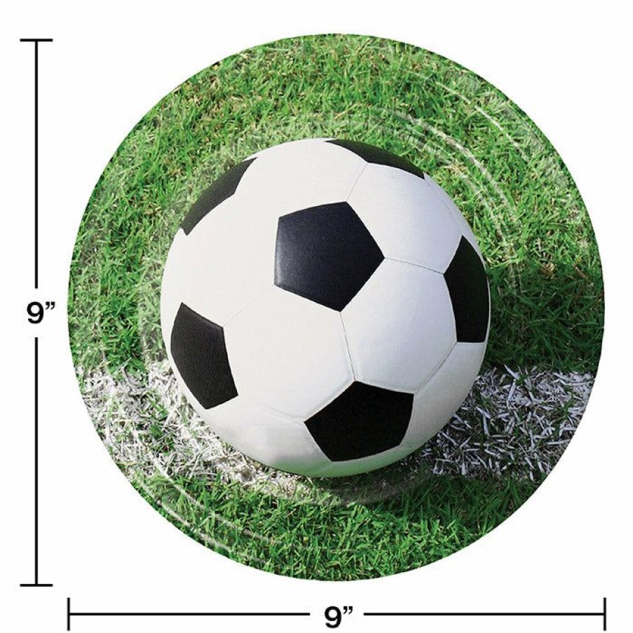 Sports * | Creative Converting Soccer Paper Plates, 8 Ct