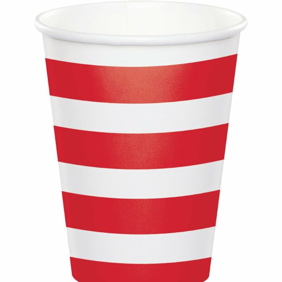 Themed Tableware * | Creative Converting Dots & Stripes Classic Red Hot/Cold Cups 8Oz. 8Ct Themed Tableware