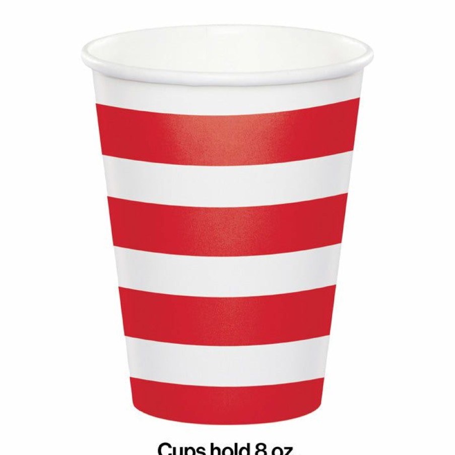 Themed Tableware * | Creative Converting Dots & Stripes Classic Red Hot/Cold Cups 8Oz. 8Ct Themed Tableware