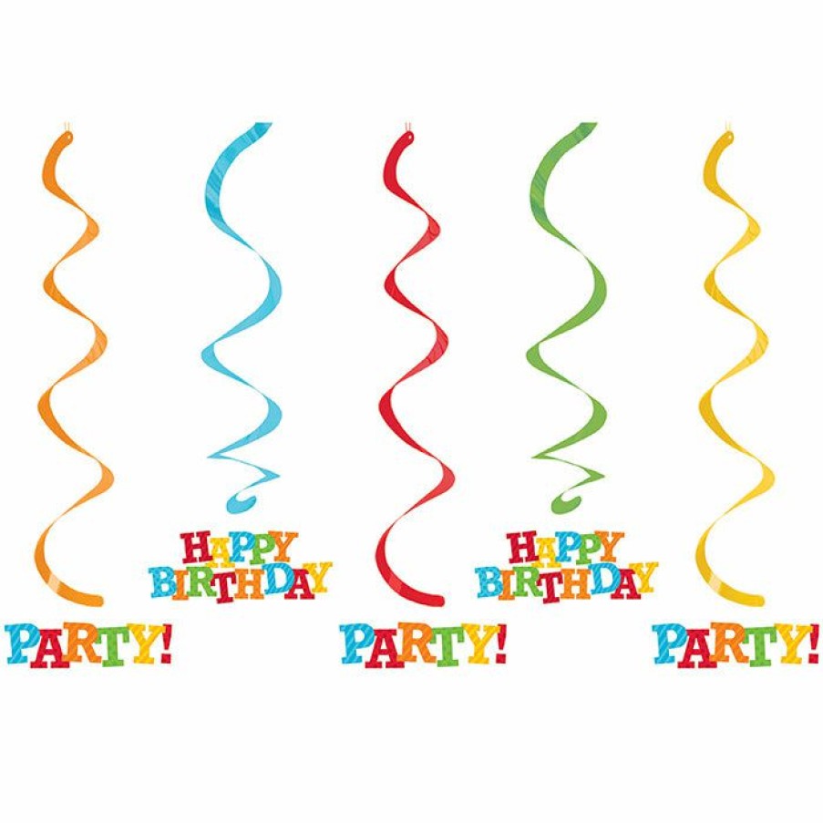 Birthdays * | Creative Converting Dizzy Danglers Happy Birthday Stripes, 5 Ct Adult Birthday Party Themes