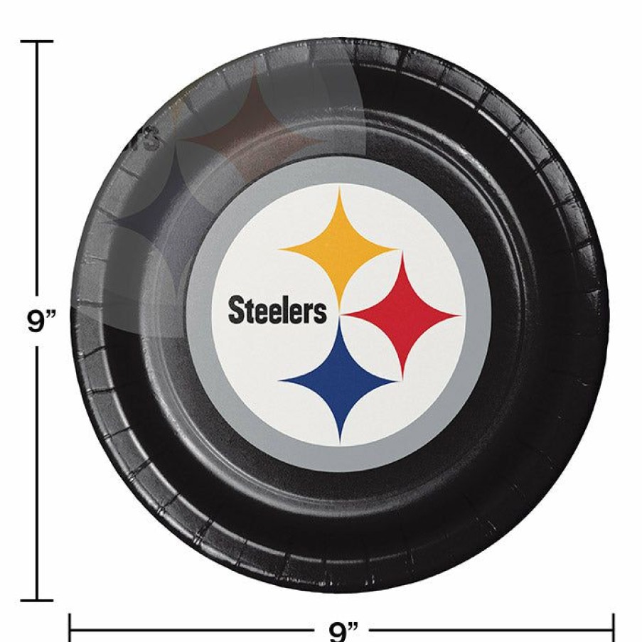 Sports * | Creative Converting Pittsburgh Steelers Paper Plates, 8 Ct