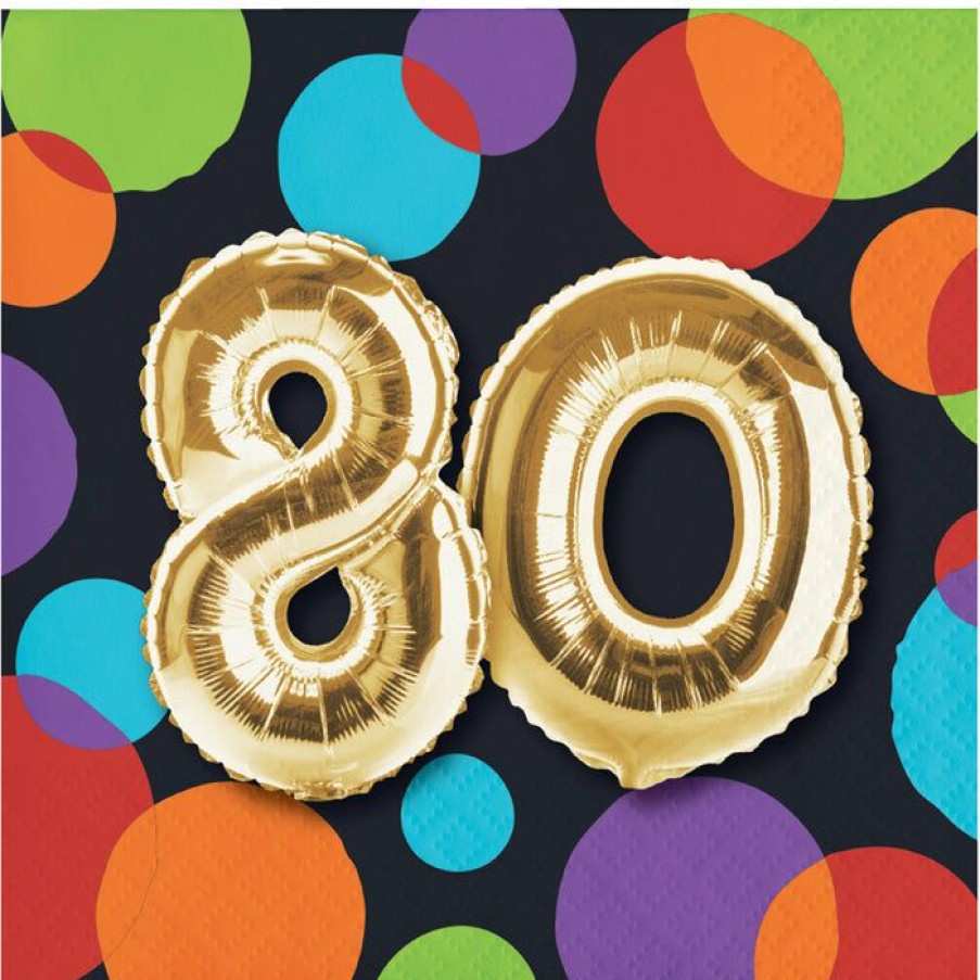 Birthdays * | Creative Converting Adult Birthday Party Themes Balloon Birthday Beverage Napkin, 80 (Case Pack Of 192)