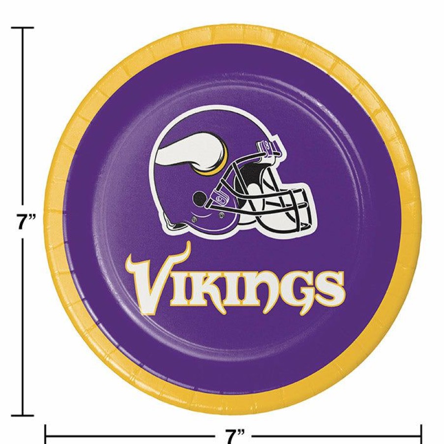 Sports * | Creative Converting Minnesota Vikings Dessert Plates, 8 Ct