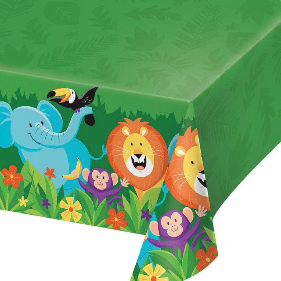 Birthdays * | Creative Converting Jungle Safari Plastic Tablecover All Over Print, 54 X 102 Kids Birthday Party Themes