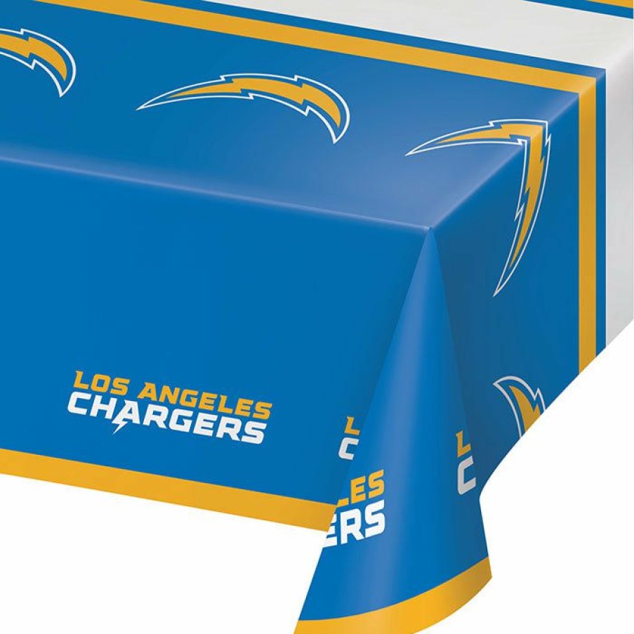 Sports * | Creative Converting Nfl And Football Party Supplies Los Angeles Chargers Plastic Tablecover, 54 X 102 1Ct