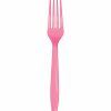 Solid Color Tableware * | Creative Converting Candy Pink Plastic Forks, 50 Ct