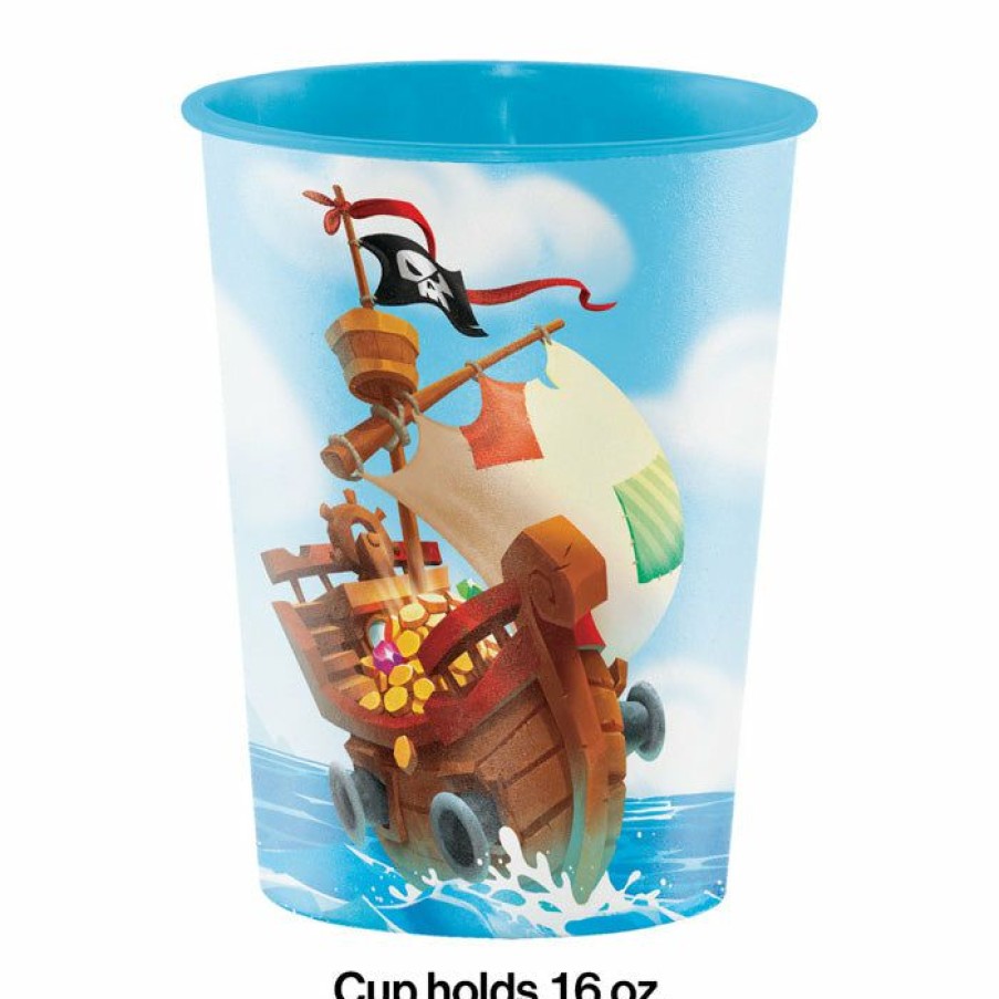 Birthdays * | Creative Converting Pirate Treasure Plastic Keepsake Cup 16 Oz.