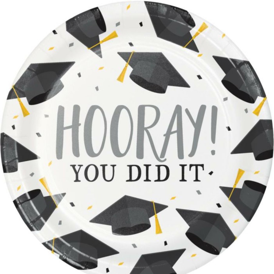 Graduation Party Supplies * | Creative Converting Graduation Fun Dessert Plate, Hooray (8/Pkg) Graduation Party Supplies