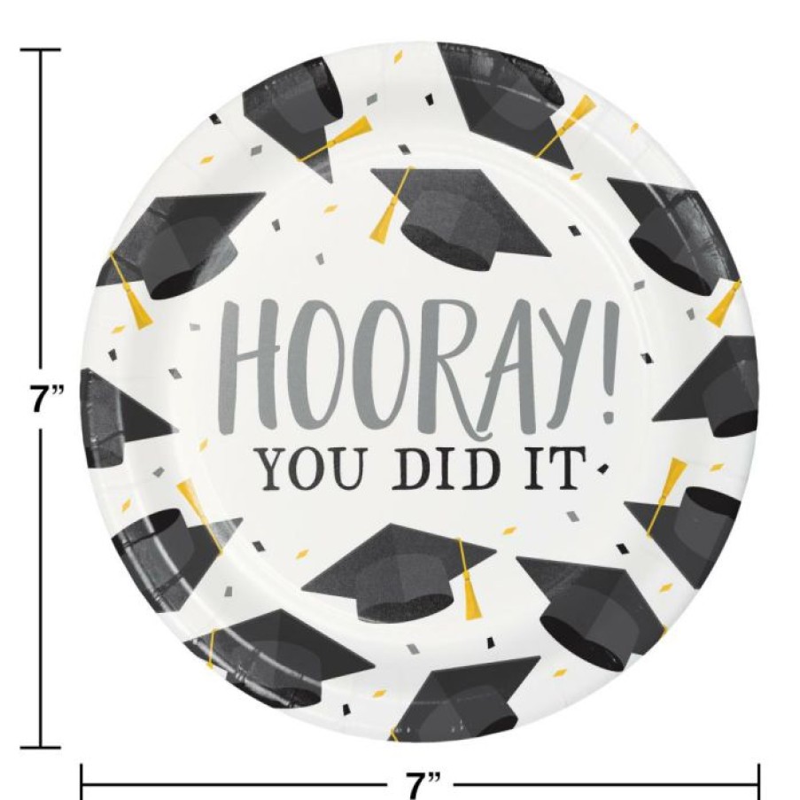 Graduation Party Supplies * | Creative Converting Graduation Fun Dessert Plate, Hooray (8/Pkg) Graduation Party Supplies